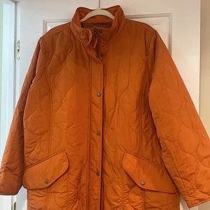 NWOT, TALBOTS Plus, size 3X, Orange, quilted full-zip barn jacket
